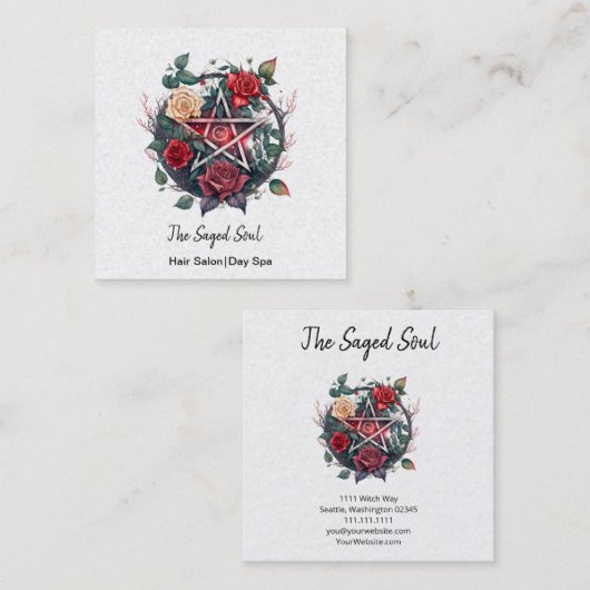 Pentagram en Rozen Square Visitekaartje (Voorkant / Achterkant)