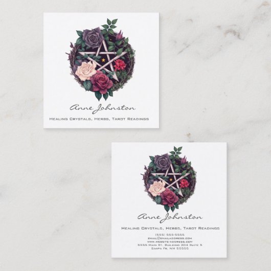 Pentagram en Rozen Square Visitekaartje (Voorkant / Achterkant)