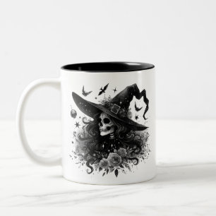 Pentagram Forest Witch Gothic Zwart-wit Tweekleurige Koffiemok