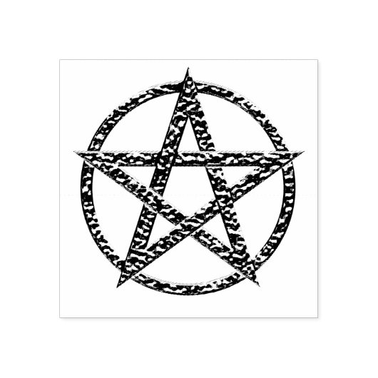 Pentagram Gehamerd Chrome Rubber Stamp Rubberstempel (Afrduk)