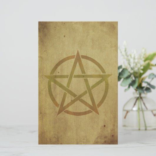 Pentagram gestructureerd briefpapier (Staand voorkant)