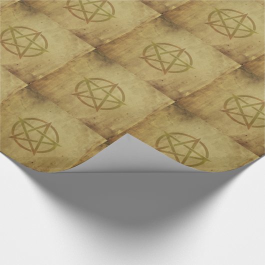 Pentagram gestructureerd cadeaupapier (Hoek)