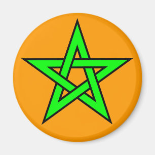 Pentagram Green over Sinaasappel Magneet