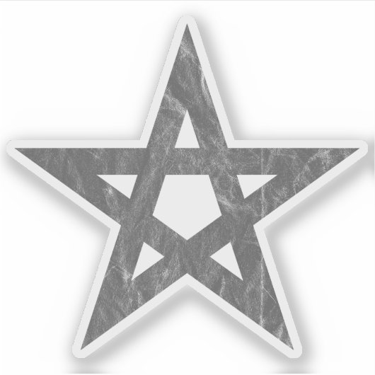 Pentagram (grijs ) sticker (Voorkant)