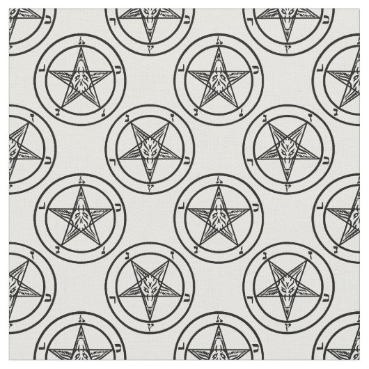 Pentagram Halloween voor witte baphomet Stof (Close Up)