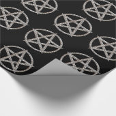 Pentagram Hammered Chrome Cadeaupapier (Hoek)
