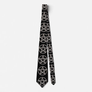 Pentagram Hammered Chrome Stropdas