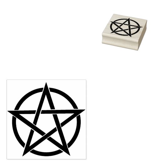 pentagram kunststempel rubberstempel (Gestempeld)
