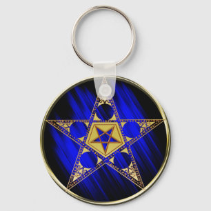 Pentagram met onderste ster sleutelhanger