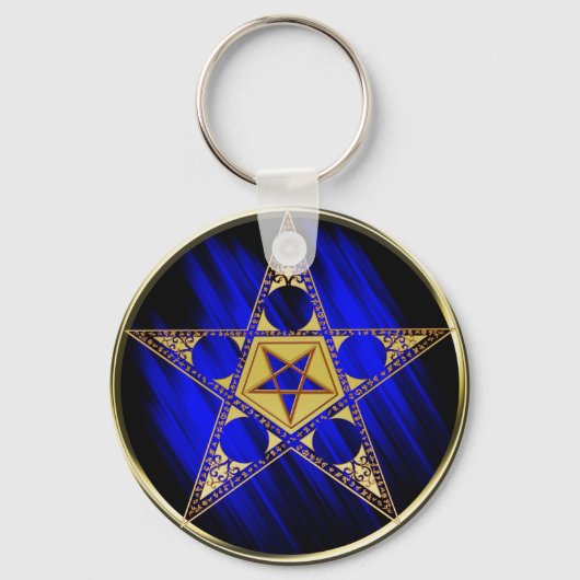 Pentagram met onderste ster sleutelhanger (Voorkant)