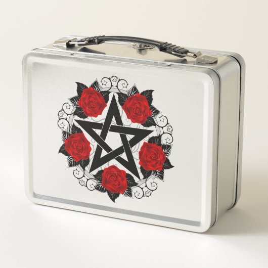 Pentagram met rode rozen (Achterkant)