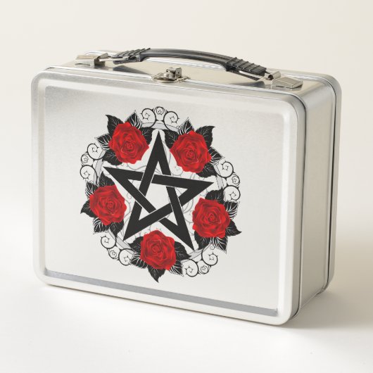 Pentagram met rode rozen (Voorkant)