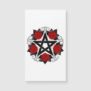 Pentagram met rode rozen