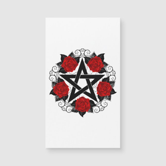 Pentagram met rode rozen (Voorkant)