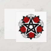 Pentagram met rode rozen aankondiging (Voorkant / Achterkant)