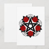 Pentagram met rode rozen aankondiging (Voorkant / Achterkant)