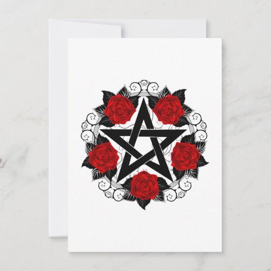 Pentagram met rode rozen aankondiging (Voorkant)