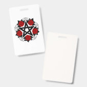 Pentagram met rode rozen badge (Voor- en achterkant)