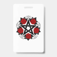 Pentagram met rode rozen