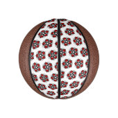 Pentagram met rode rozen basketbal (Verticaal)