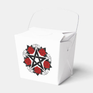 Pentagram met rode rozen bedankdoosjes