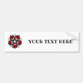 Pentagram met rode rozen bumpersticker (Voorkant)