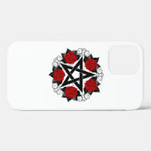 Pentagram met rode rozen Case-Mate iPhone case (Achterkant (horizontaal))