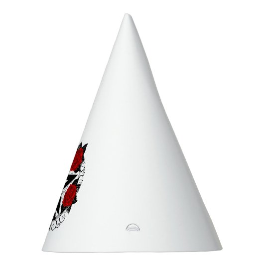 Pentagram met rode rozen feesthoedjes (Rechts)