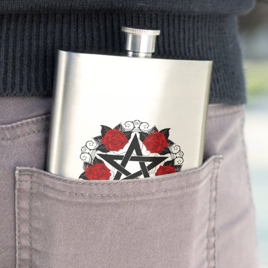 Pentagram met rode rozen flacon (Voorbeeld)