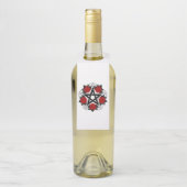 Pentagram met rode rozen flessenhanger (Op fles)