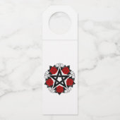Pentagram met rode rozen flessenhanger (Achterkant)