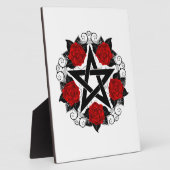 Pentagram met rode rozen fotoplaat (Zijkant)