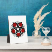 Pentagram met rode rozen fotoplaat (Zijkant)