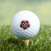 Pentagram met rode rozen golfballen (Insitu Shirt)