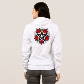 Pentagram met rode rozen hoodie (Achterkant volledig)