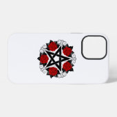 Pentagram met Rode Rozen iPhone Hoesje (Achterkant horizontaal)