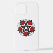 Pentagram met rode rozen iPhone hoesje (Achterkant)