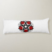 Pentagram met rode rozen lichaamskussen (Achterkant)