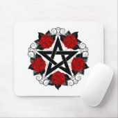 Pentagram met rode rozen muismat (Met muis)