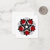 Pentagram met rode rozen notitiekaartje (Voorkant / Achterkant in situ)