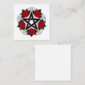 Pentagram met rode rozen notitiekaartje (Voorkant / Achterkant)