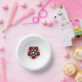 Pentagram met rode rozen papieren kommen (Feest)