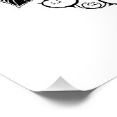 Pentagram met rode rozen perfect poster (Hoek)