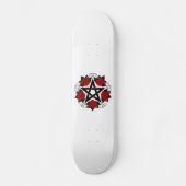 Pentagram met rode rozen persoonlijk skateboard (Voorkant)