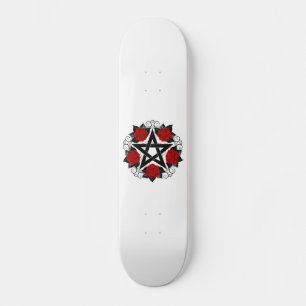 Pentagram met rode rozen persoonlijk skateboard