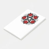 Pentagram met Rode Rozen Post-it® Notes (Schuin)