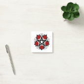 Pentagram met rode rozen post-it® notes (Kantoor)