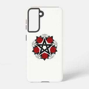 Pentagram met rode rozen samsung galaxy hoesje