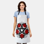 Pentagram met rode rozen schort (Gedragen)