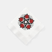Pentagram met rode rozen servet (Hoek)